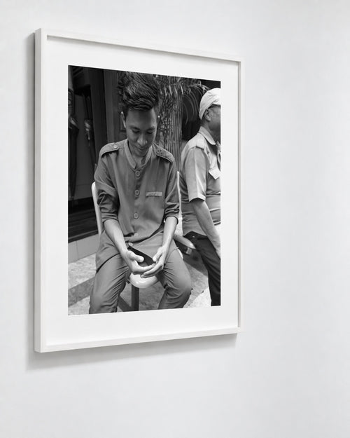 Bell Hop, Yangon, Myanmar, 2018 — framed on wall