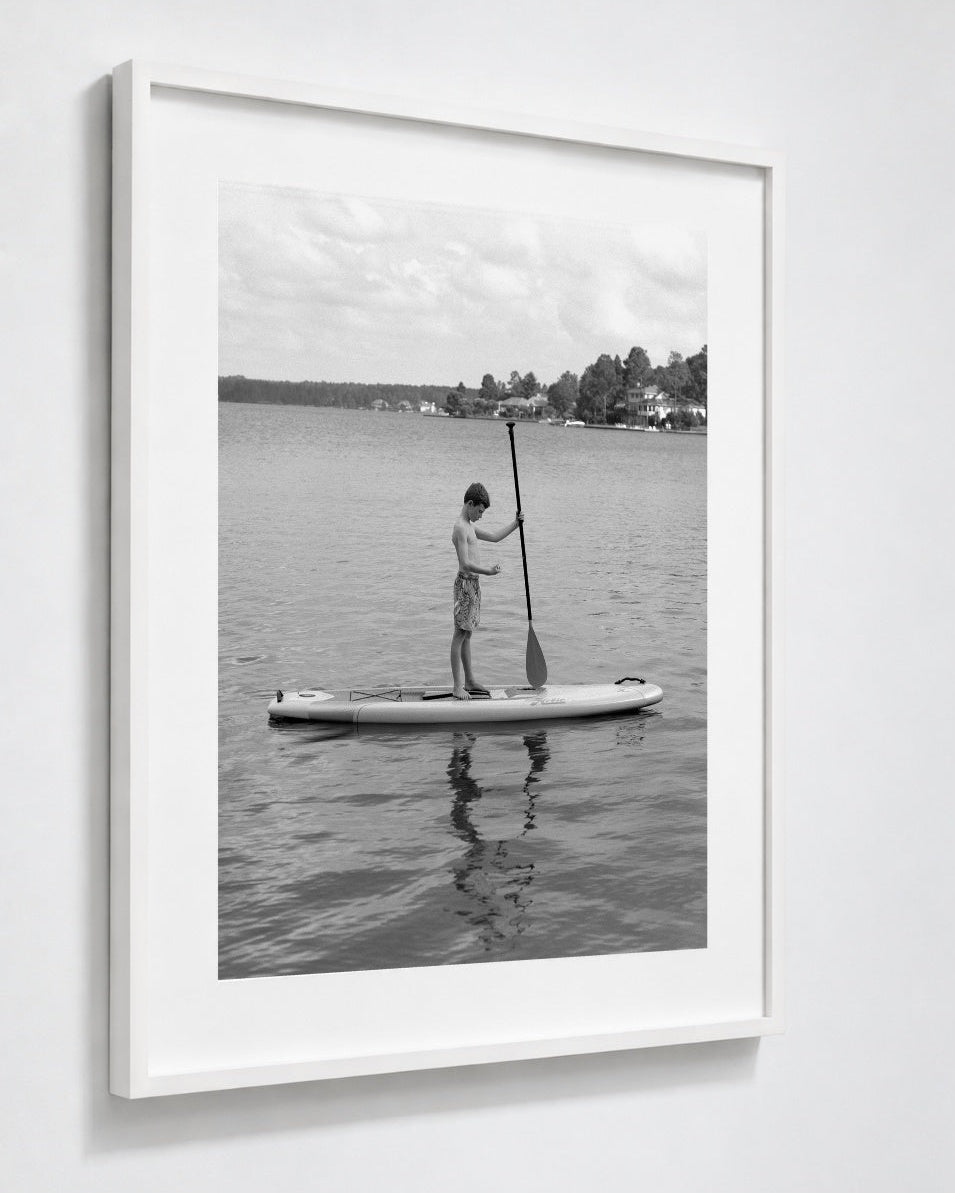 Corbin, Lake Auman, North Carolina, 2025, a framed black and white fine art print by Eric Pickersgill