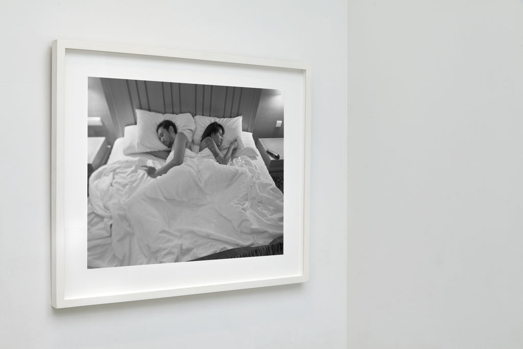 Ex-Couple, Jakarta, Indonesia, 2018, a framed black and white fine art print by Eric Pickersgill
