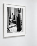 Jessica's Sari, Kolkata, India, 2017, a framed black and white fine art print by Eric Pickersgill