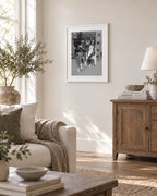 Lucas and Amanda, Rocinha, Brazil, 2025, a framed fine art print by Eric Pickersgill shown in a living room