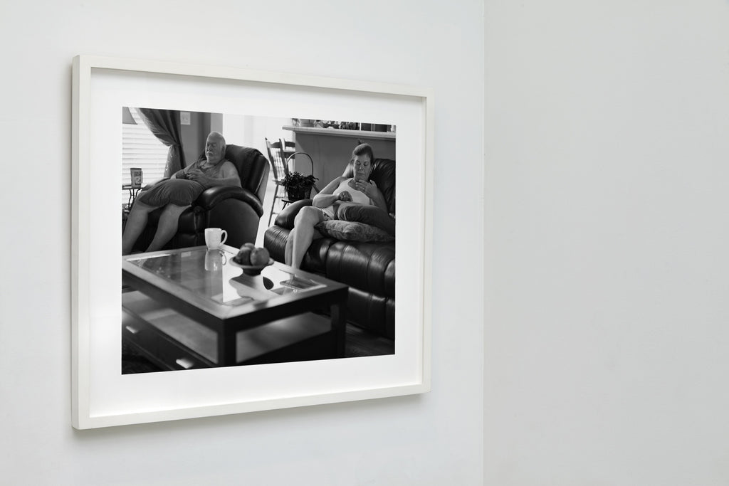 Mom and Dad, Denver, North Carolina, 2014, a framed black and white fine art print by Eric Pickersgill