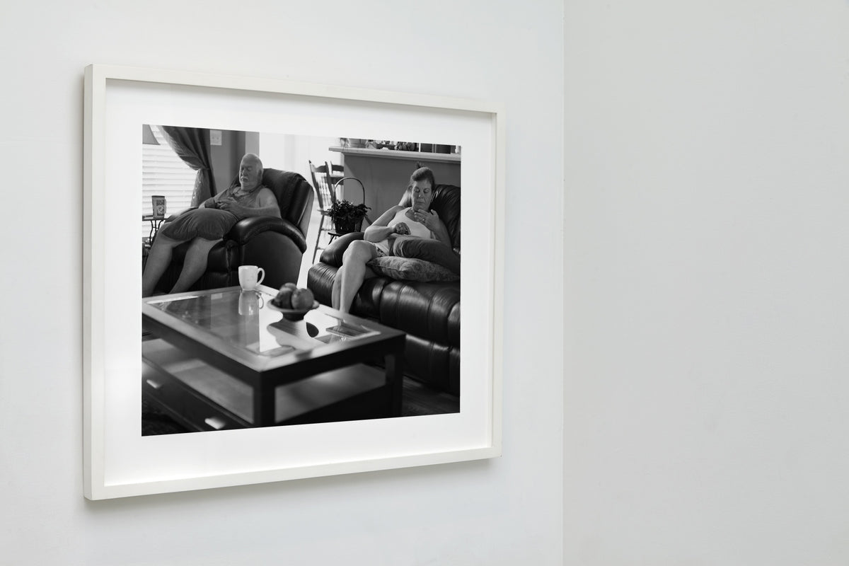 Mom and Dad, Denver, North Carolina, 2014, a framed black and white fine art print by Eric Pickersgill