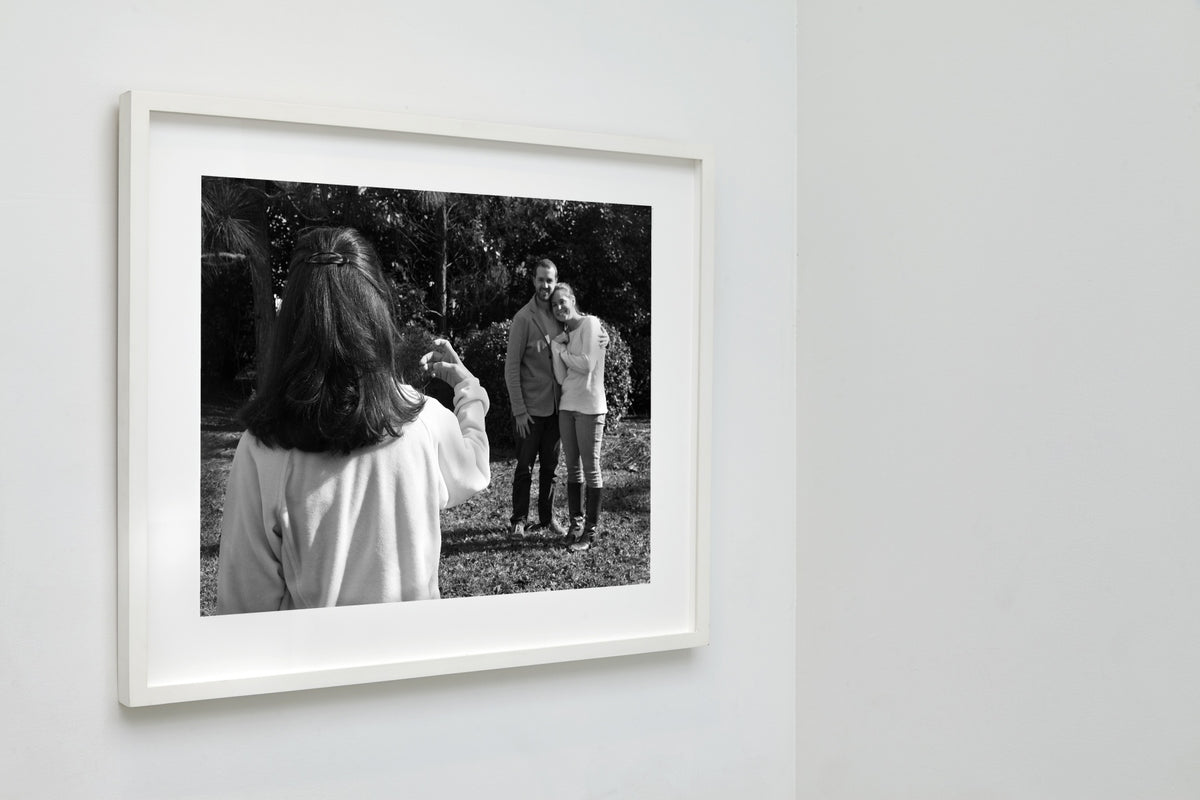 Phyllis Photographing, Pinehurst, North Carolina, 2014, a framed black and white fine art print by Eric Pickersgill