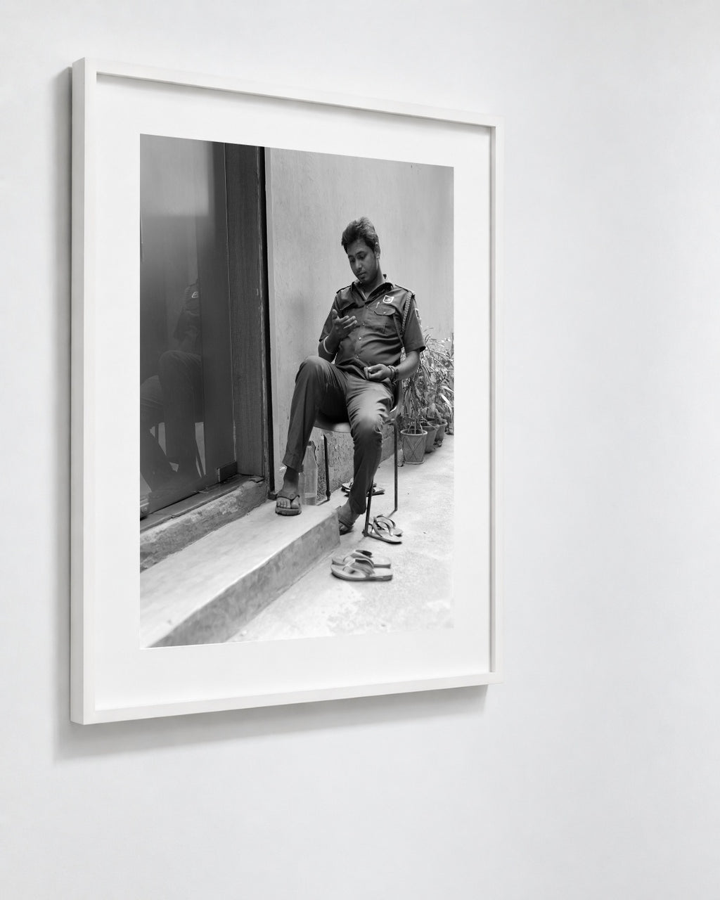 Sari Shop Security, Kolkata, India, 2017 — framed on wall