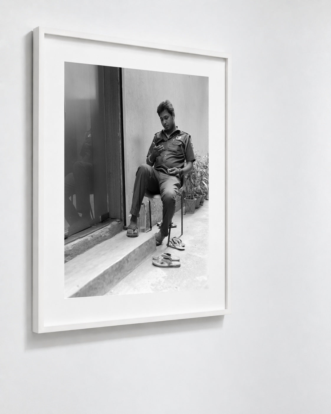 Sari Shop Security, Kolkata, India, 2017 — framed on wall
