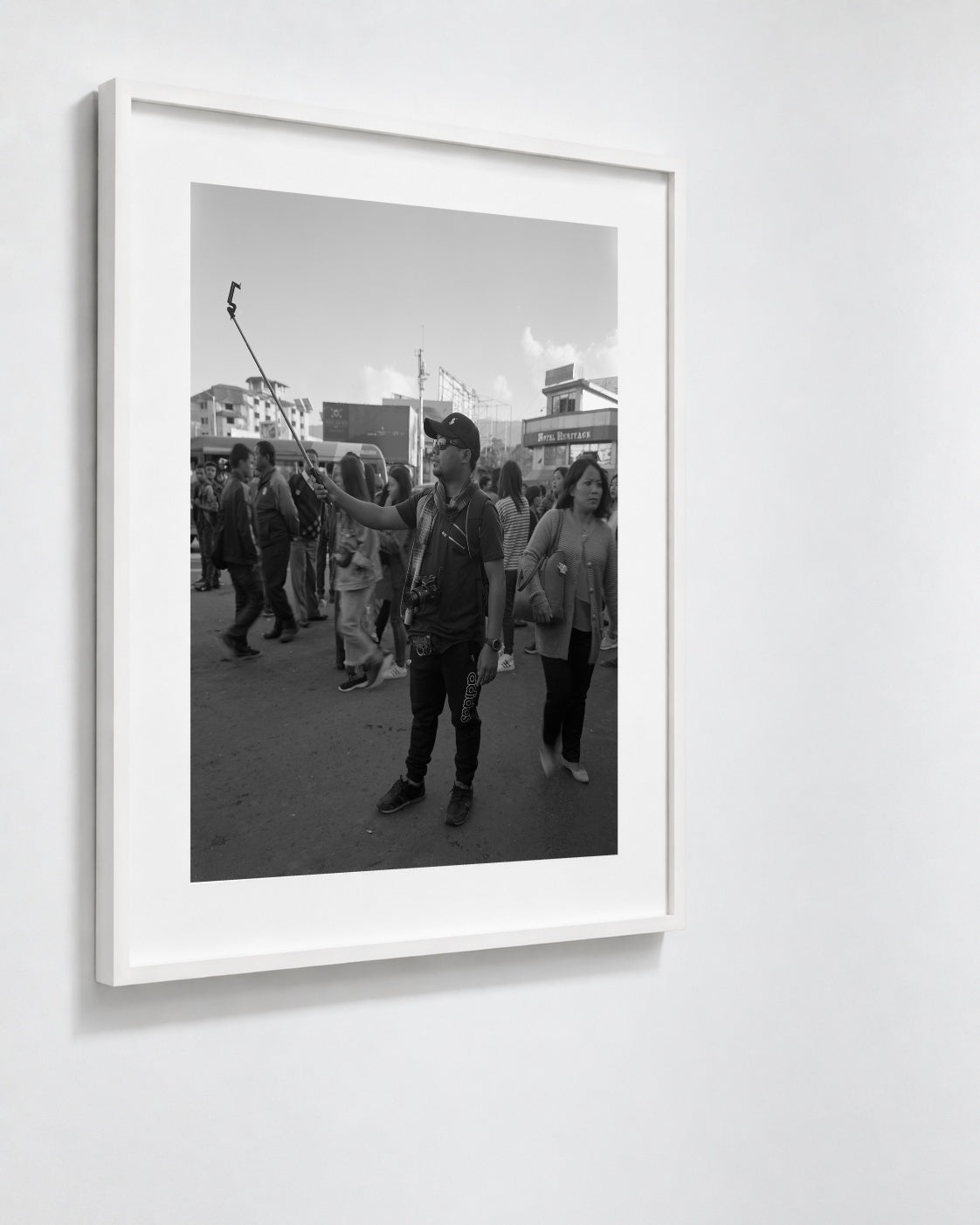 Selfie Stick, Shillong, India, 2017 — framed on wall