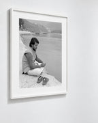 Student on Ganges, Rishikesh, India, 2017 — framed on wall