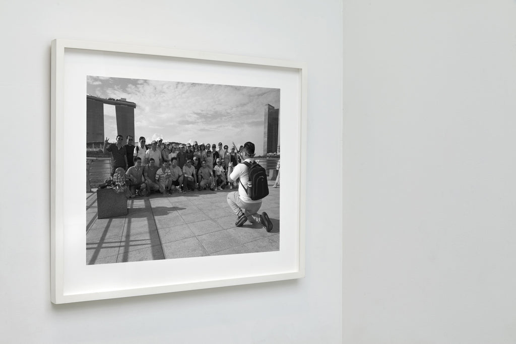 Tourist Group Photo, Singapore, 2018 — framed on wall