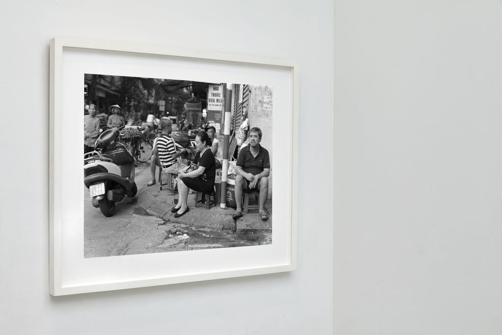 Waiting at Market, Hanoi, Vietnam, 2018 — framed on wall